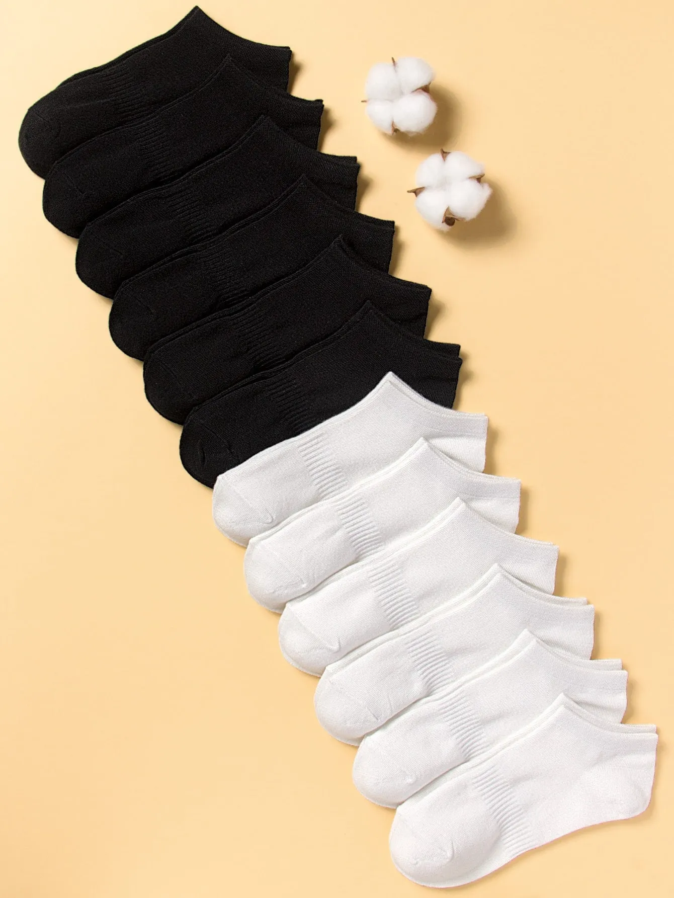 10pairs Solid Ankle Socks