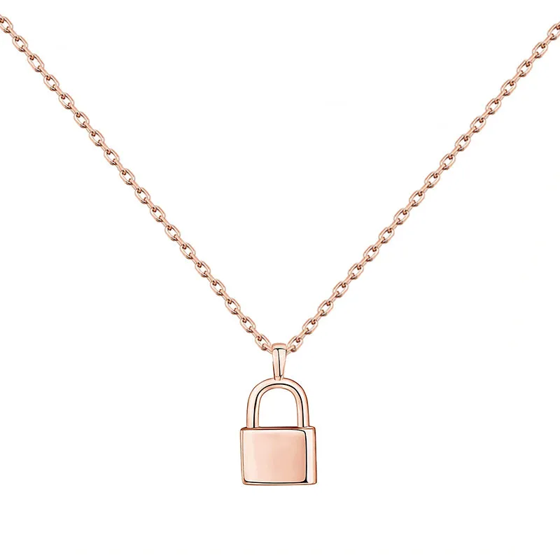 14K Gold Plated Lock Necklace