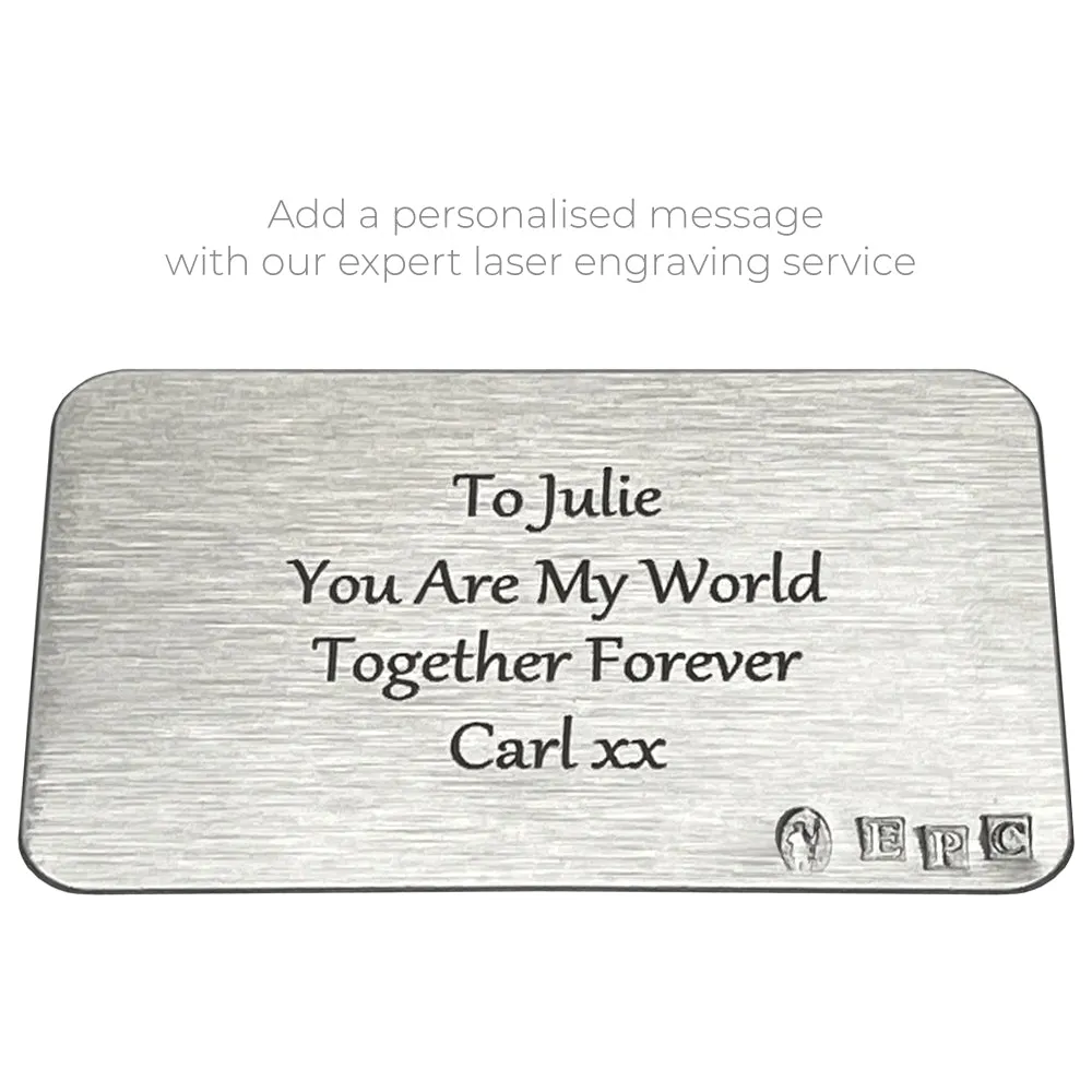 19th Nineteenth Anniversary Sentimental Metal Wallet or Purse Keepsake Card Gift - Cute Gift Set From Husband Wife Boyfriend Girlfriend Partner