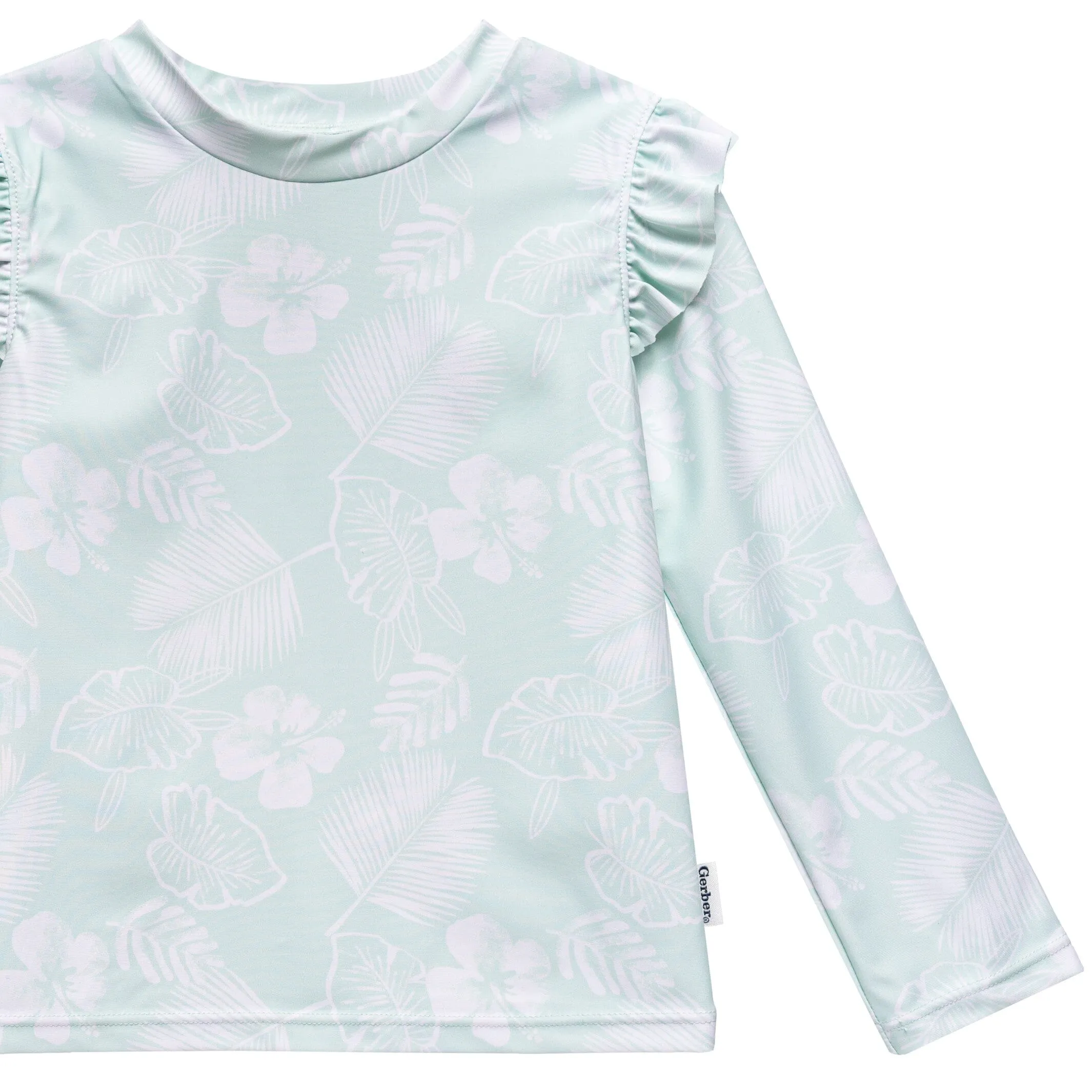 2-Piece Infant and Toddler Girls UPF 50  Tropical Rash Guard & Swim Bottoms Set