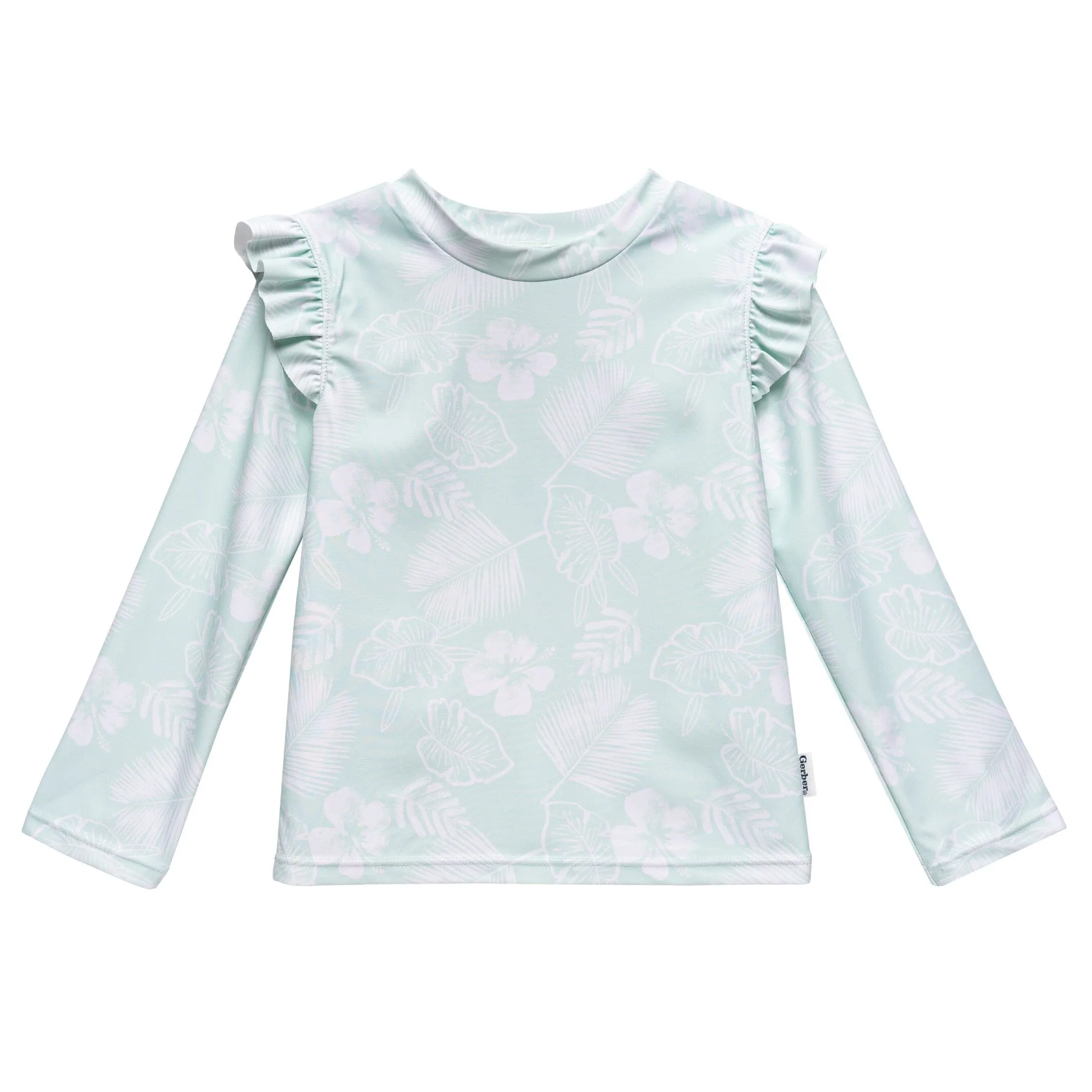 2-Piece Infant and Toddler Girls UPF 50  Tropical Rash Guard & Swim Bottoms Set