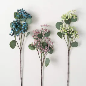 25"H Sullivans Dusk-Colored Berry Stem Set of 3, Multicolored