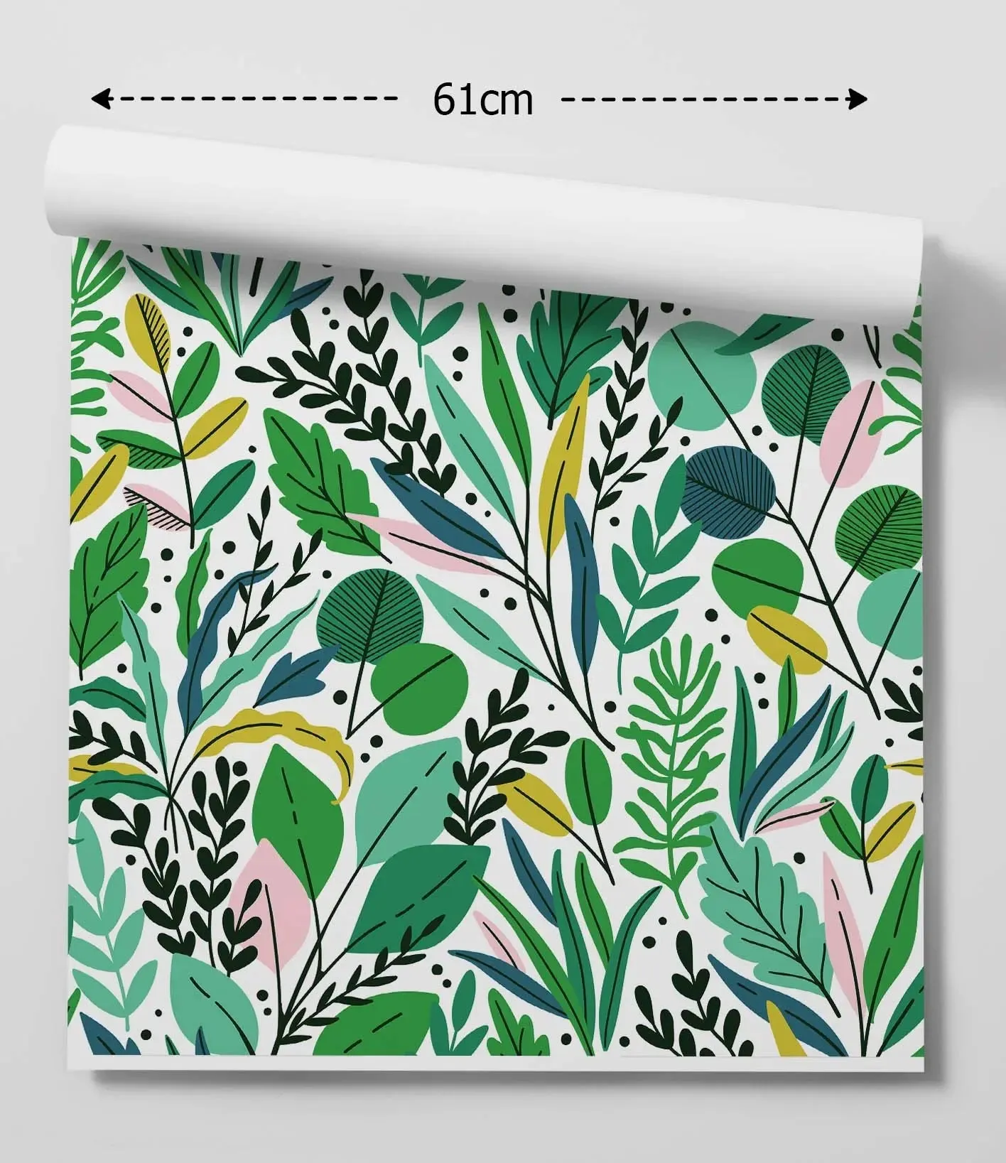 A Bold Garden In Blue And Green Peel and Stick Removable Wallpaper