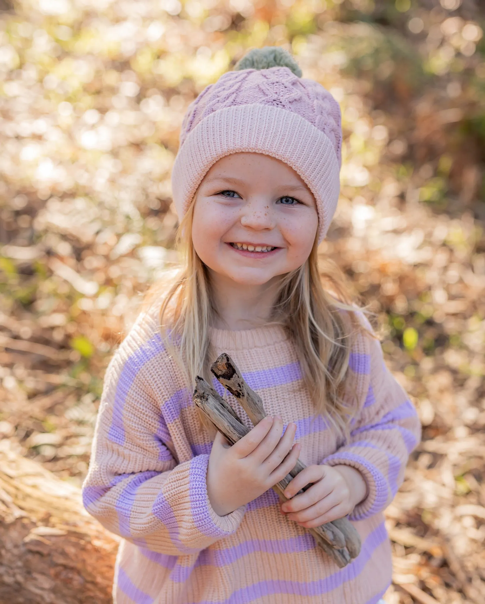 Acorn August Merino Beanie Dusty Pink