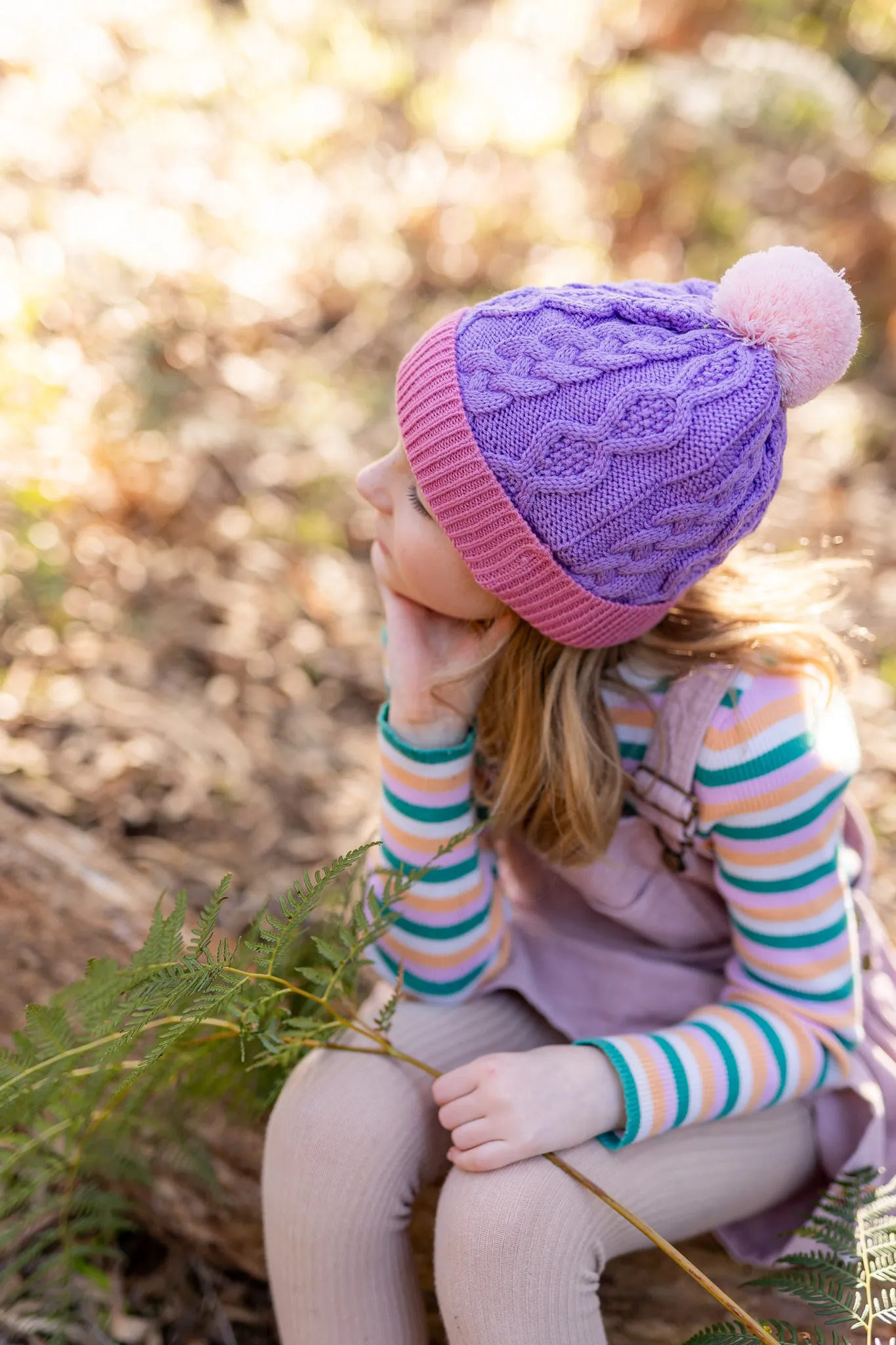 Acorn August Merino Beanie Lilac