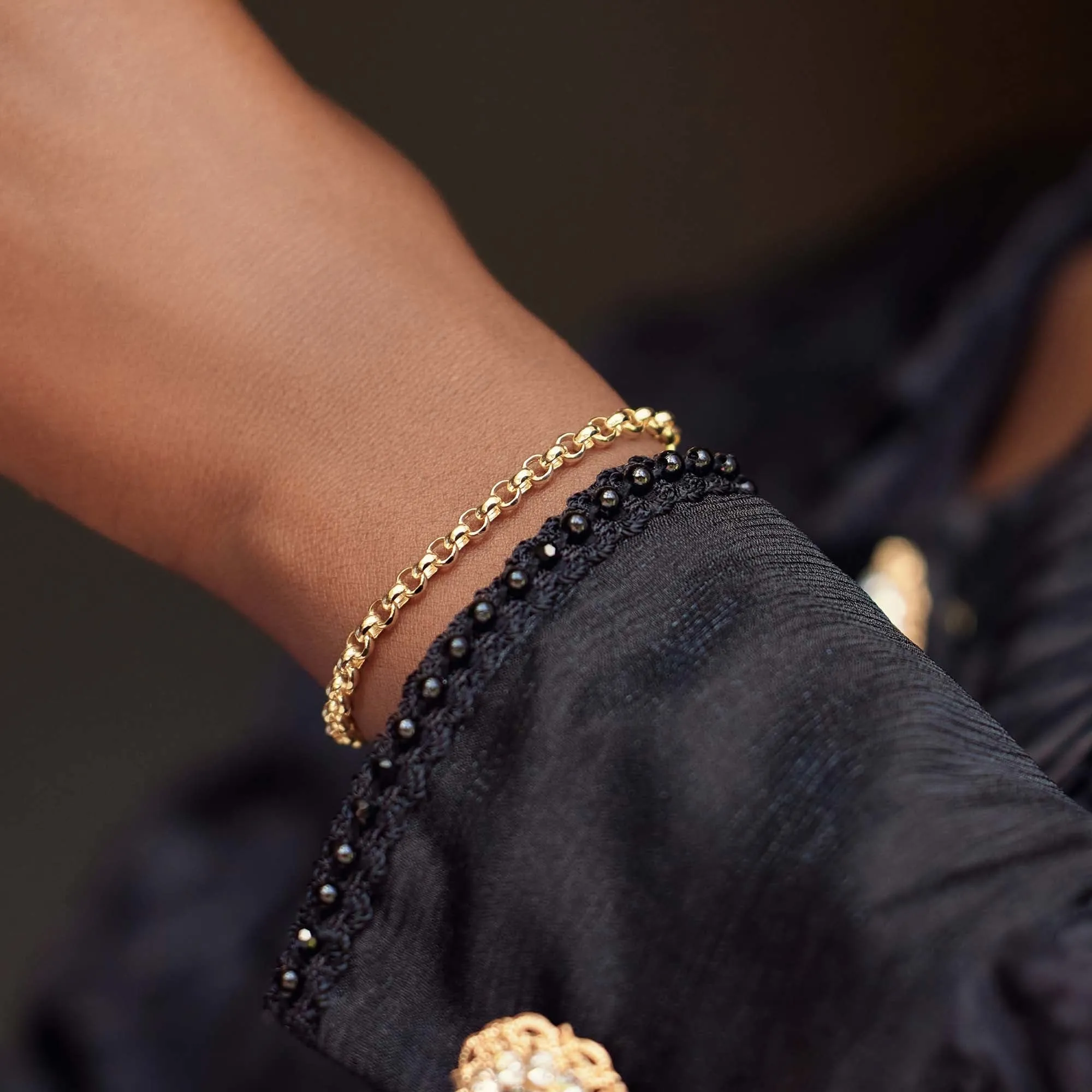 Aidee Pauline 14 karat gold bracelet with chains