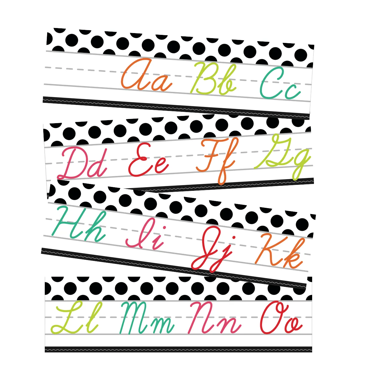 Alphabet Line Cursive (White) | Black, White and Stylish Brights | UPRINT | Schoolgirl Style