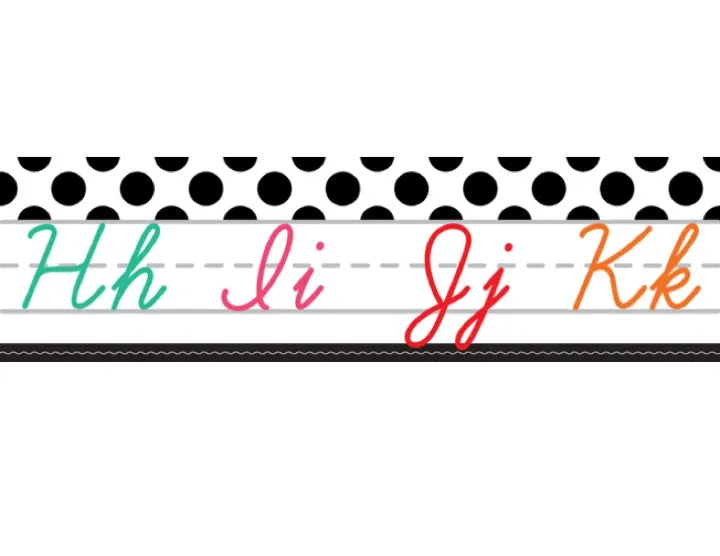 Alphabet Line Cursive (White) | Black, White and Stylish Brights | UPRINT | Schoolgirl Style