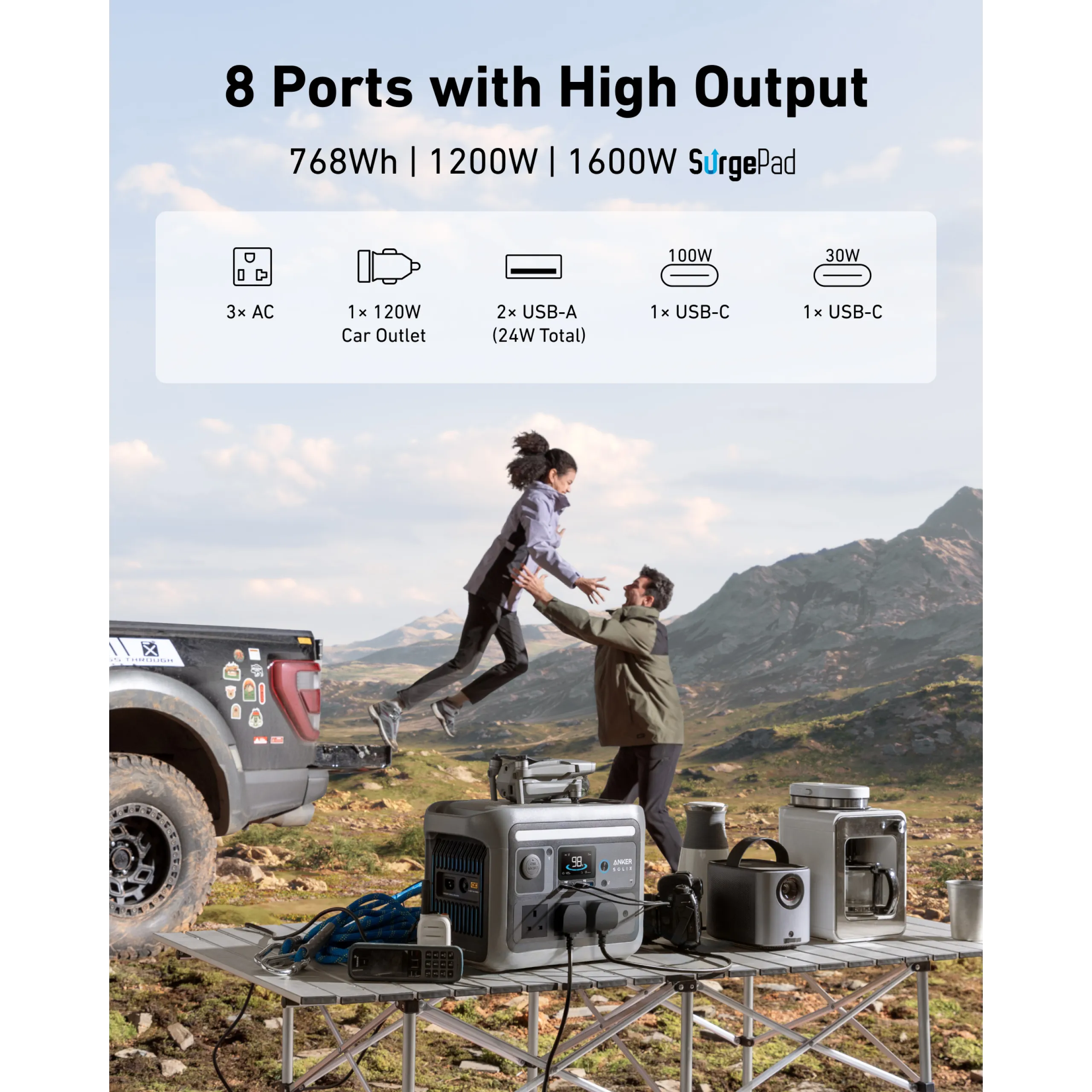 Anker SOLIX <b>C800</b> Portable Power Station 768Wh | 1200W