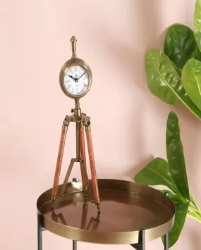 Antique Brass Tripod Clock | 16.5 Inches
