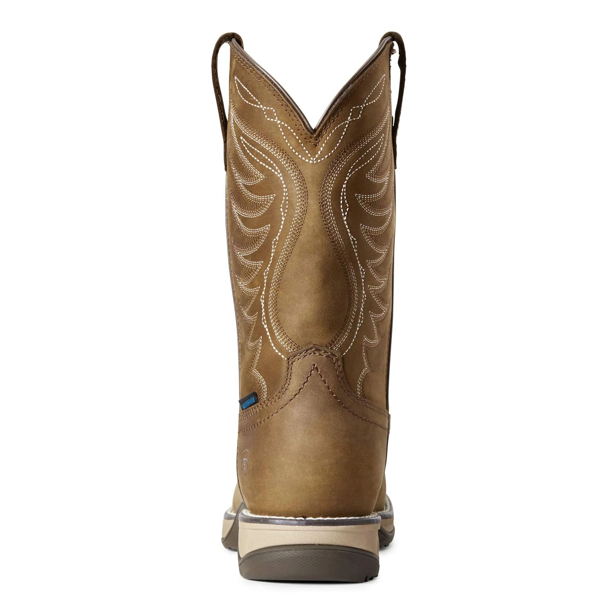 Ariat Women's Anthem Waterproof 10" Distressed Brown Square Toe Western Boot