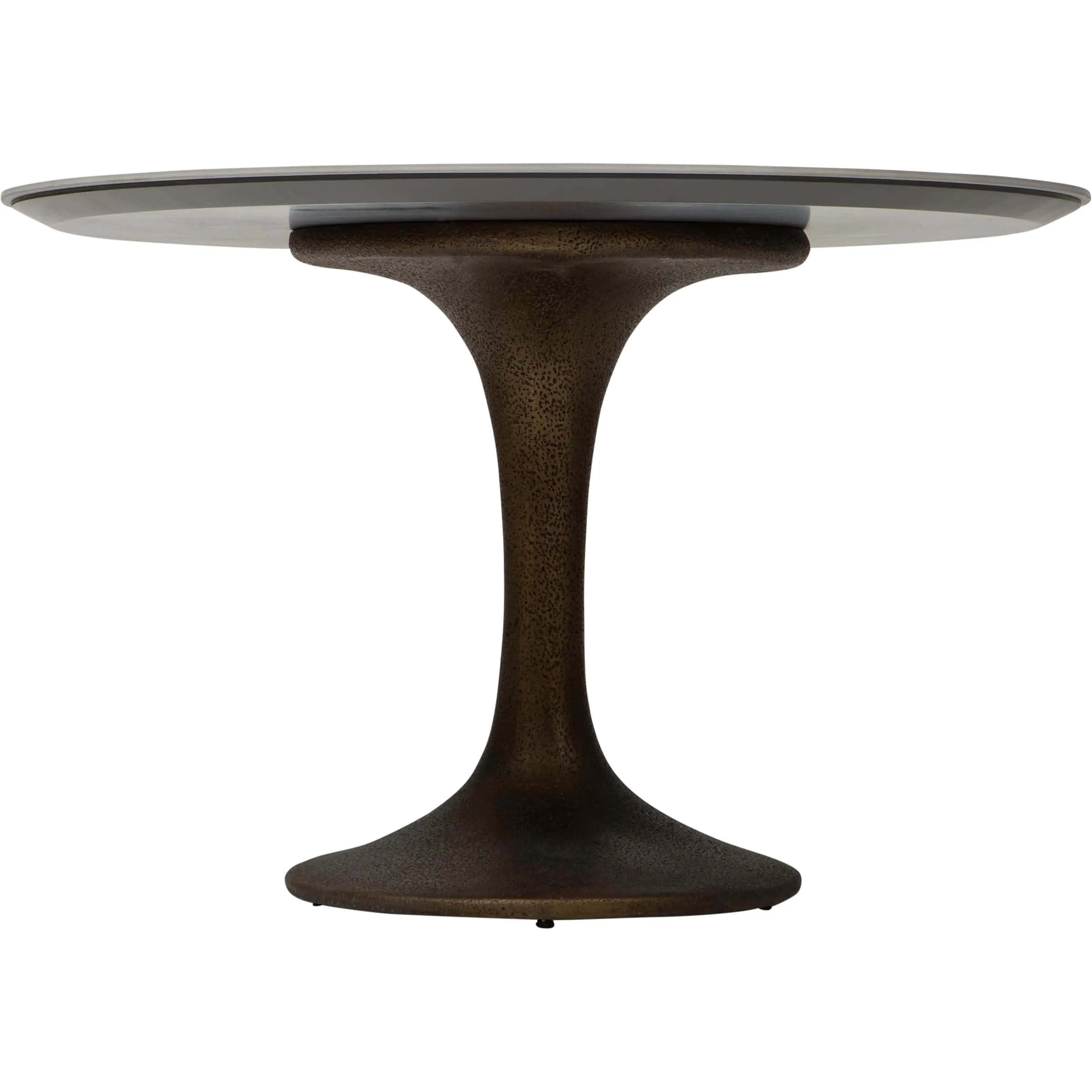 Arielle Dining Table, Grey Top/Brass Base
