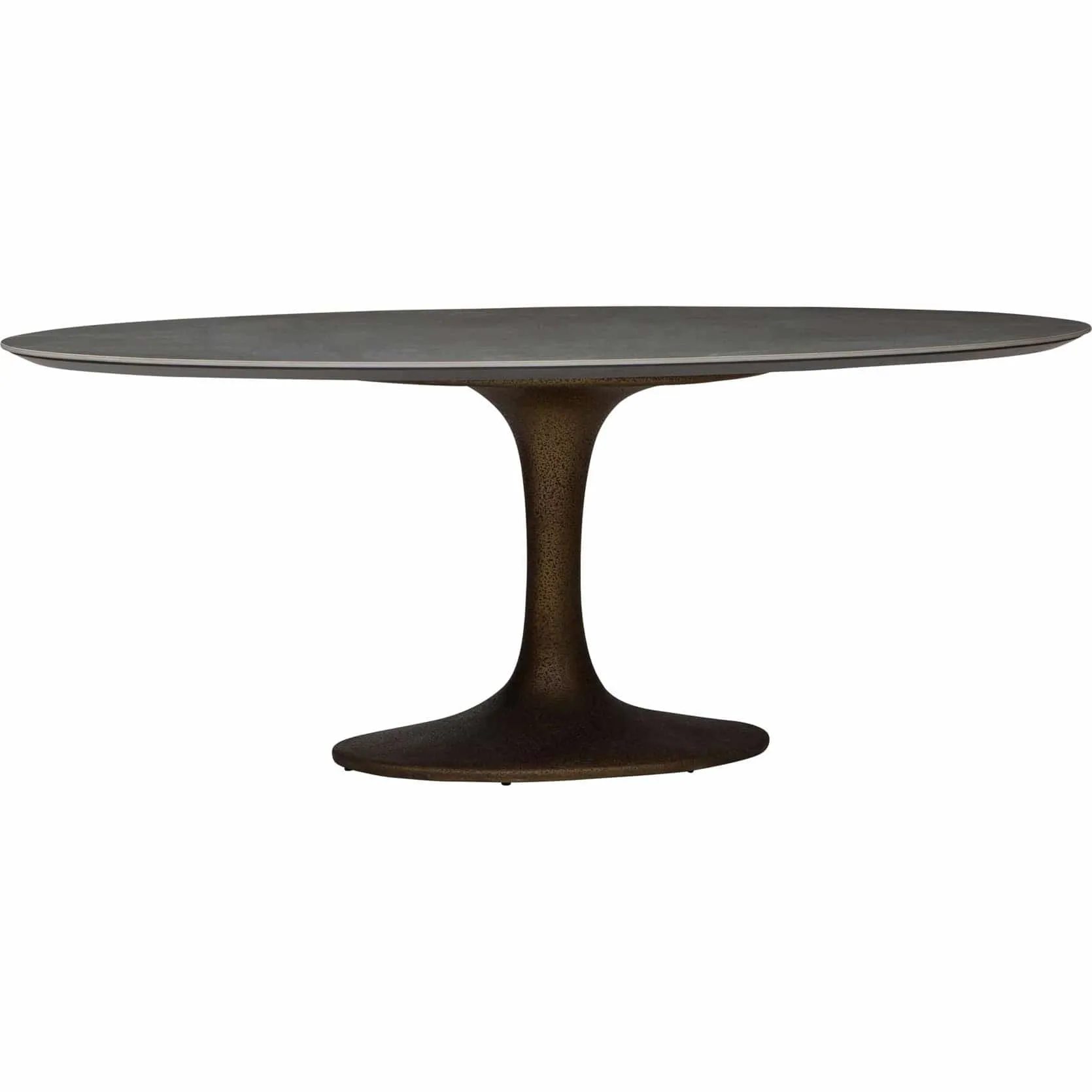 Arielle Dining Table, Grey Top/Brass Base