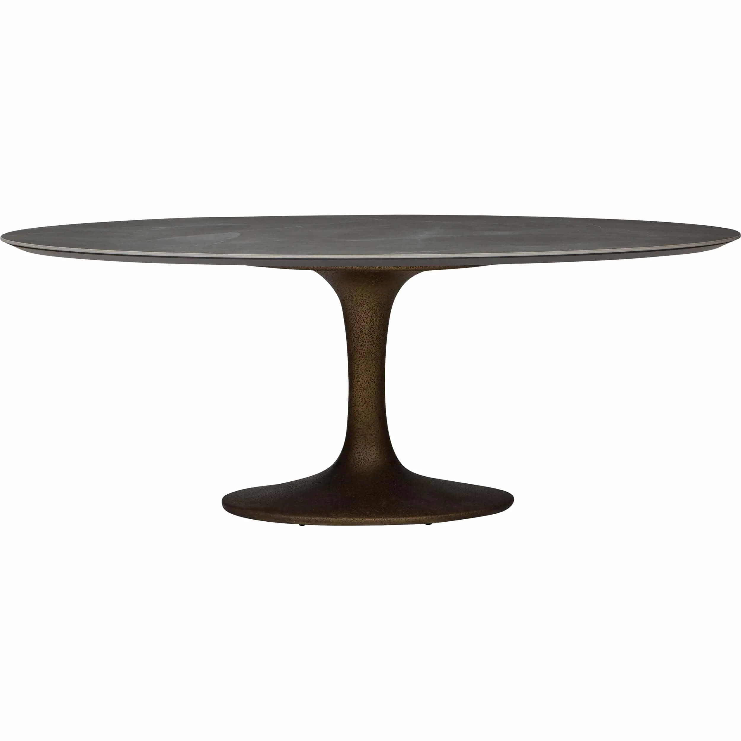 Arielle Dining Table, Grey Top/Brass Base