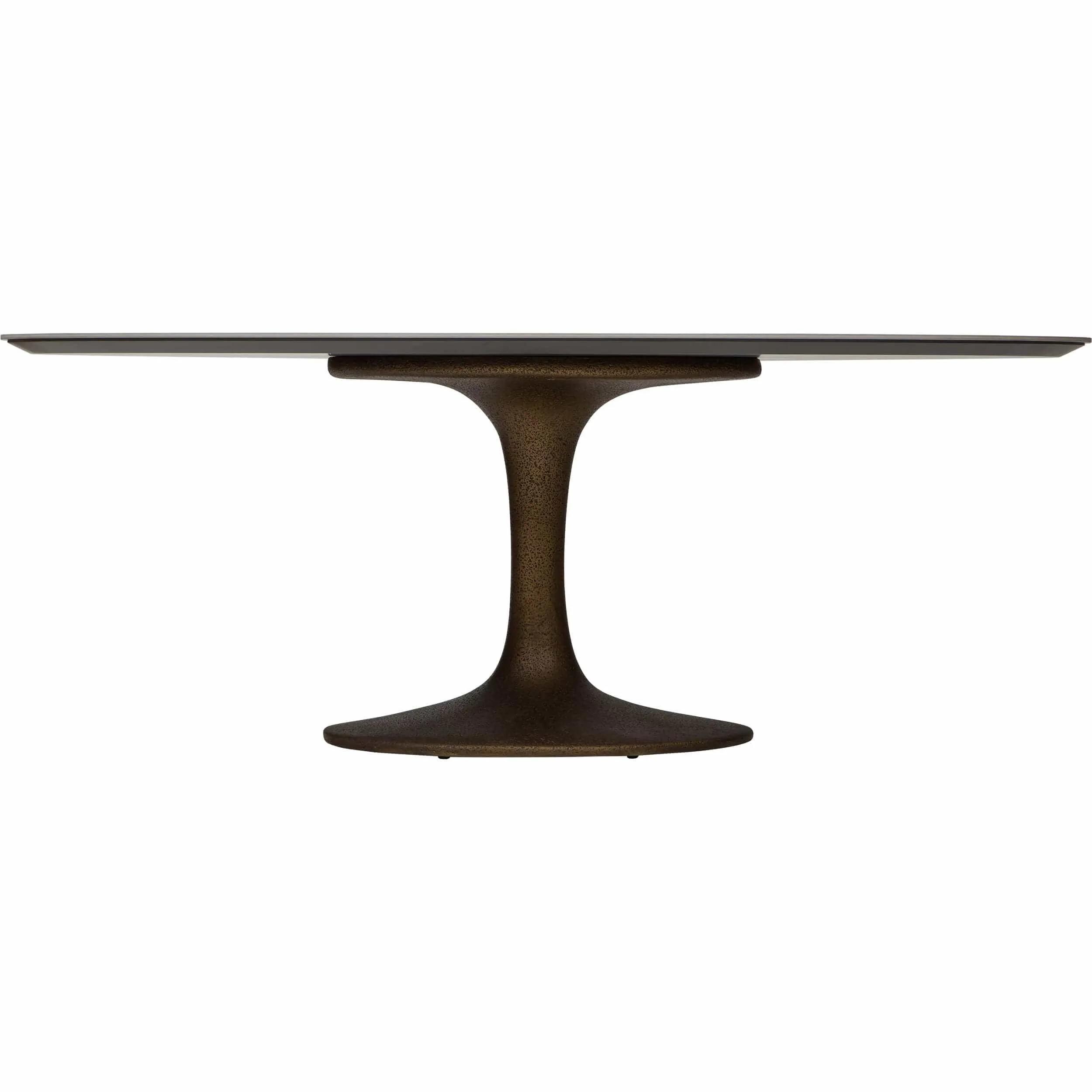 Arielle Dining Table, Grey Top/Brass Base