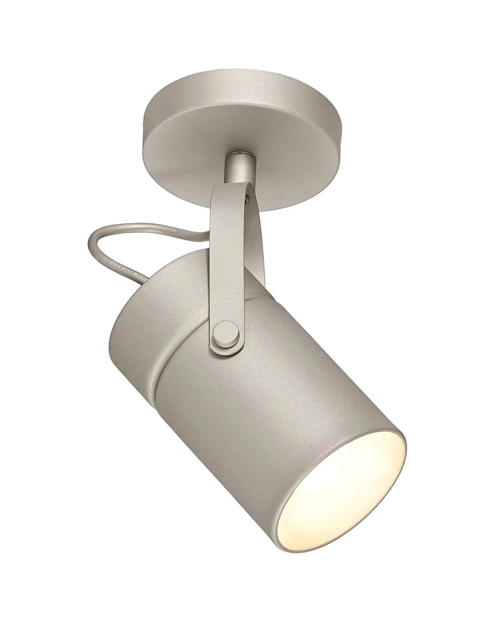 Aruba 1Lt Small/Large Single Spotlight E27 - White/Silver