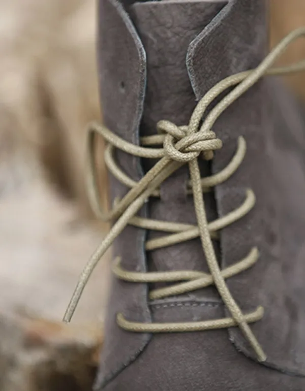 Autumn Winter Lace-up Leather Boots Women