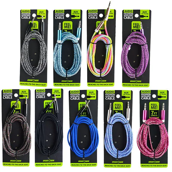 Auxiliary Audio Cable 7FT - 12 Pieces Per Retail Ready Display 24125