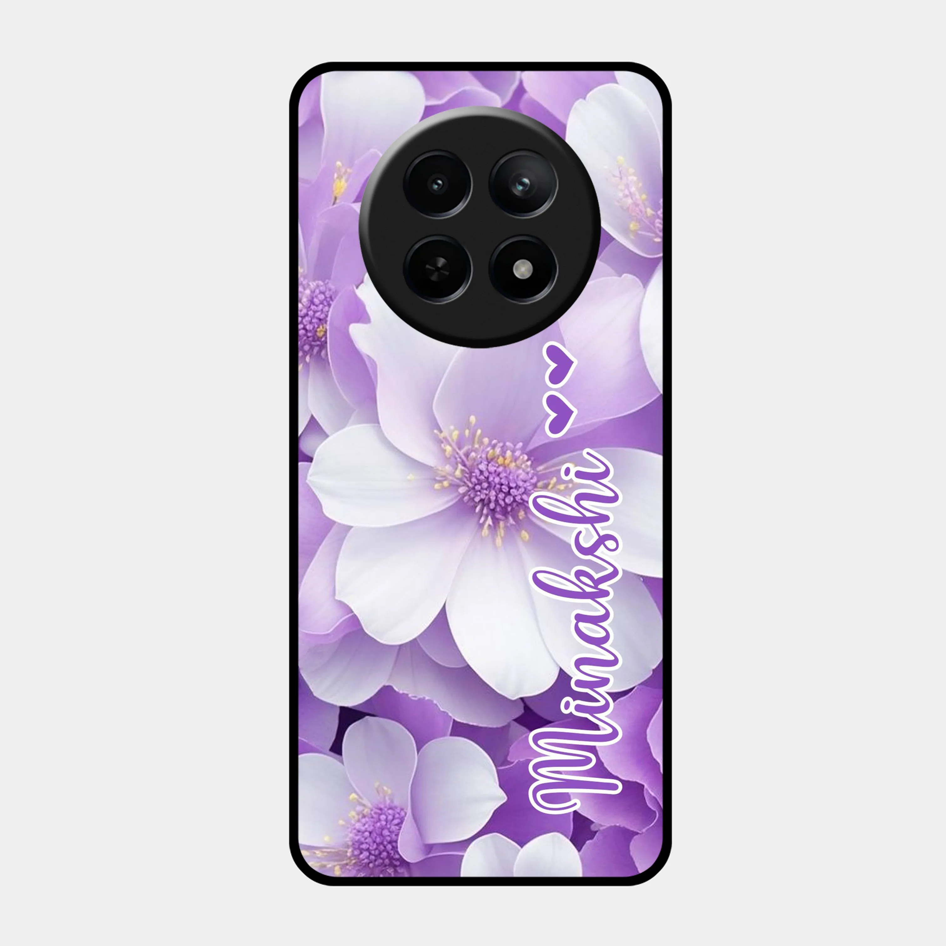 Awesome Purple Floral Glossy Customised Metal Case Cover For Realme