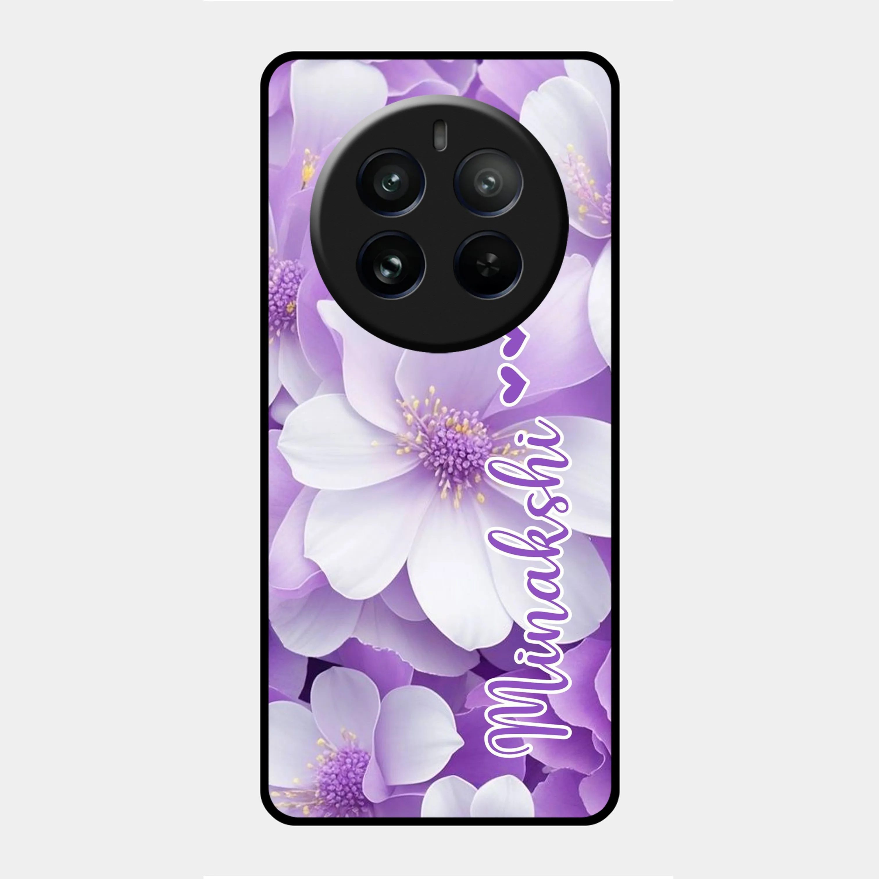 Awesome Purple Floral Glossy Customised Metal Case Cover For Realme