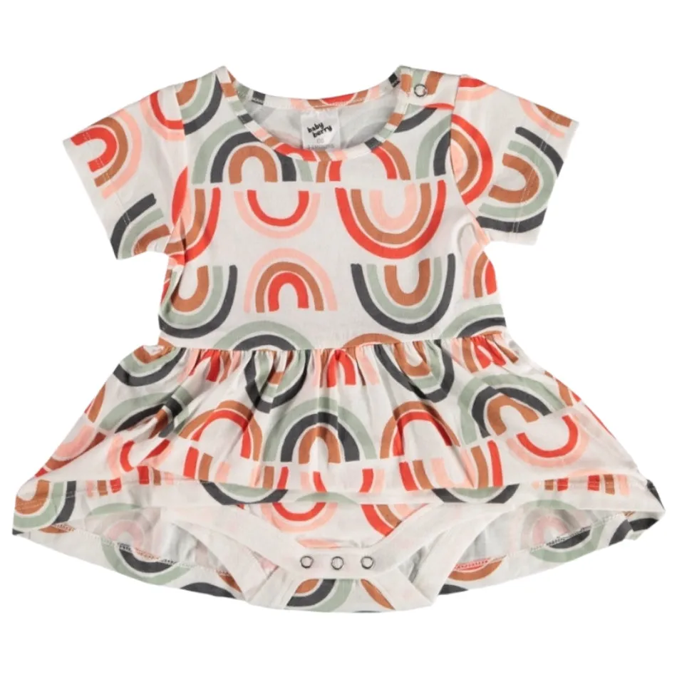 Baby Berry Printed Romper Dress - Rainbow