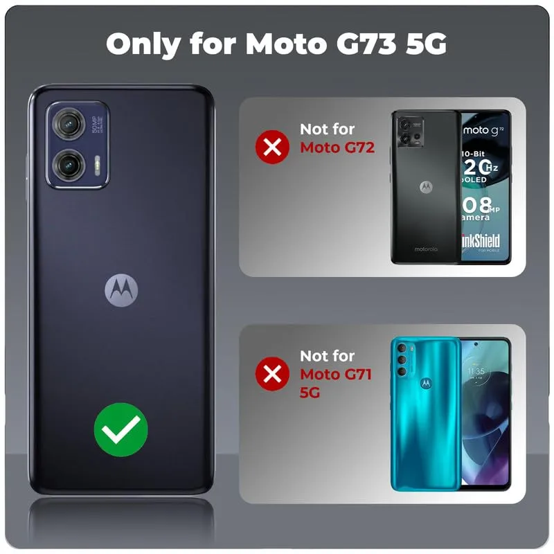 Back Cover Case for Motorola Moto G73 5G | Ultra-Hybrid Shockproof Design | Camera Protection - Black Bumper & Transparent Back