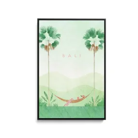 Bali by Henry Rivers - Stretched Canvas Print or Framed Fine Art Print - Artwork- Vintage Inspired Travel Poster
