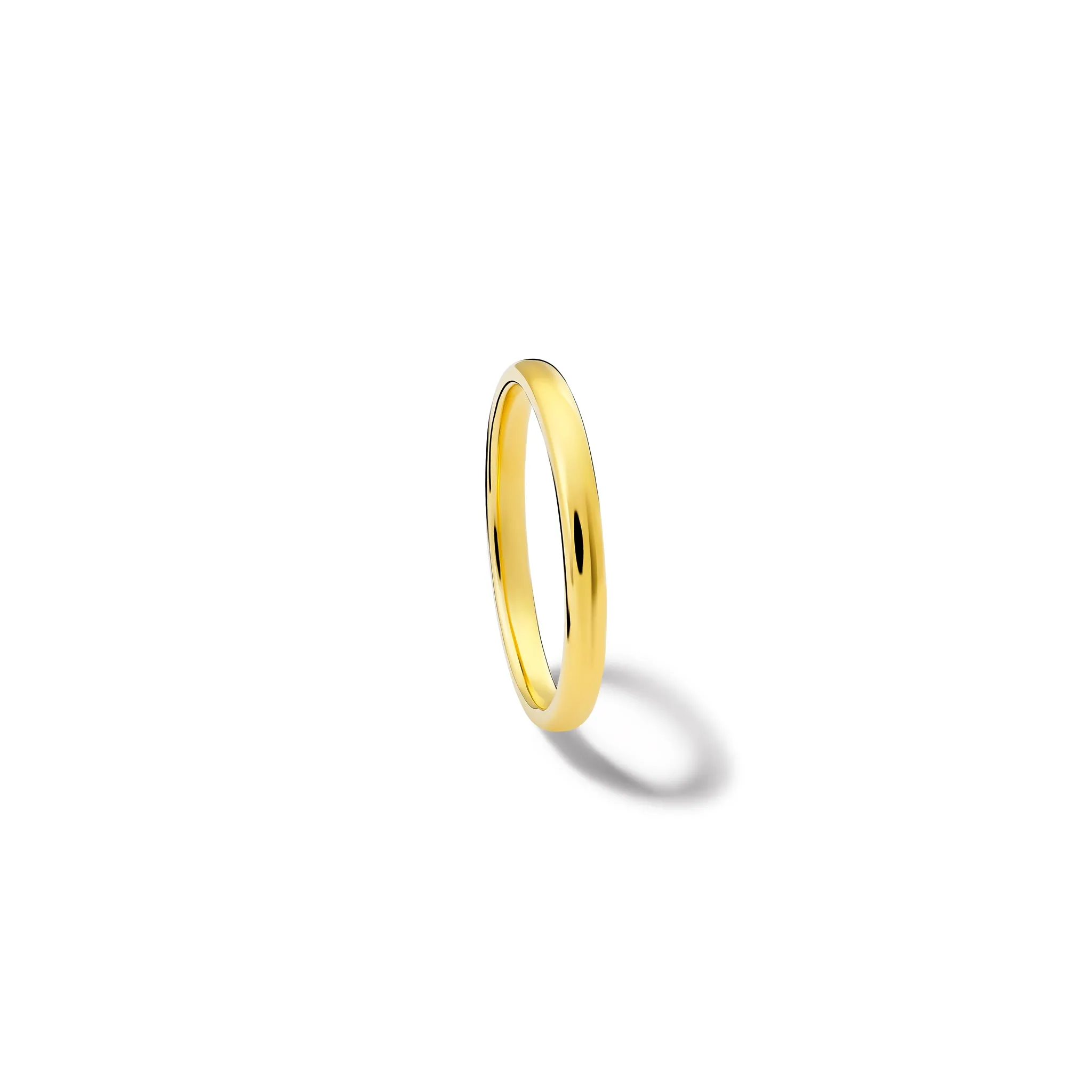 Barrel 2mm Wedding Band 18ct Yellow Gold