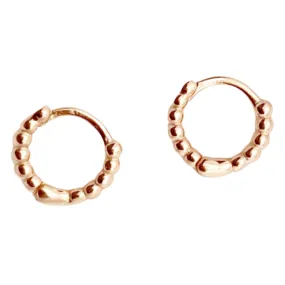 Beaded Rose Gold Huggie Earrings