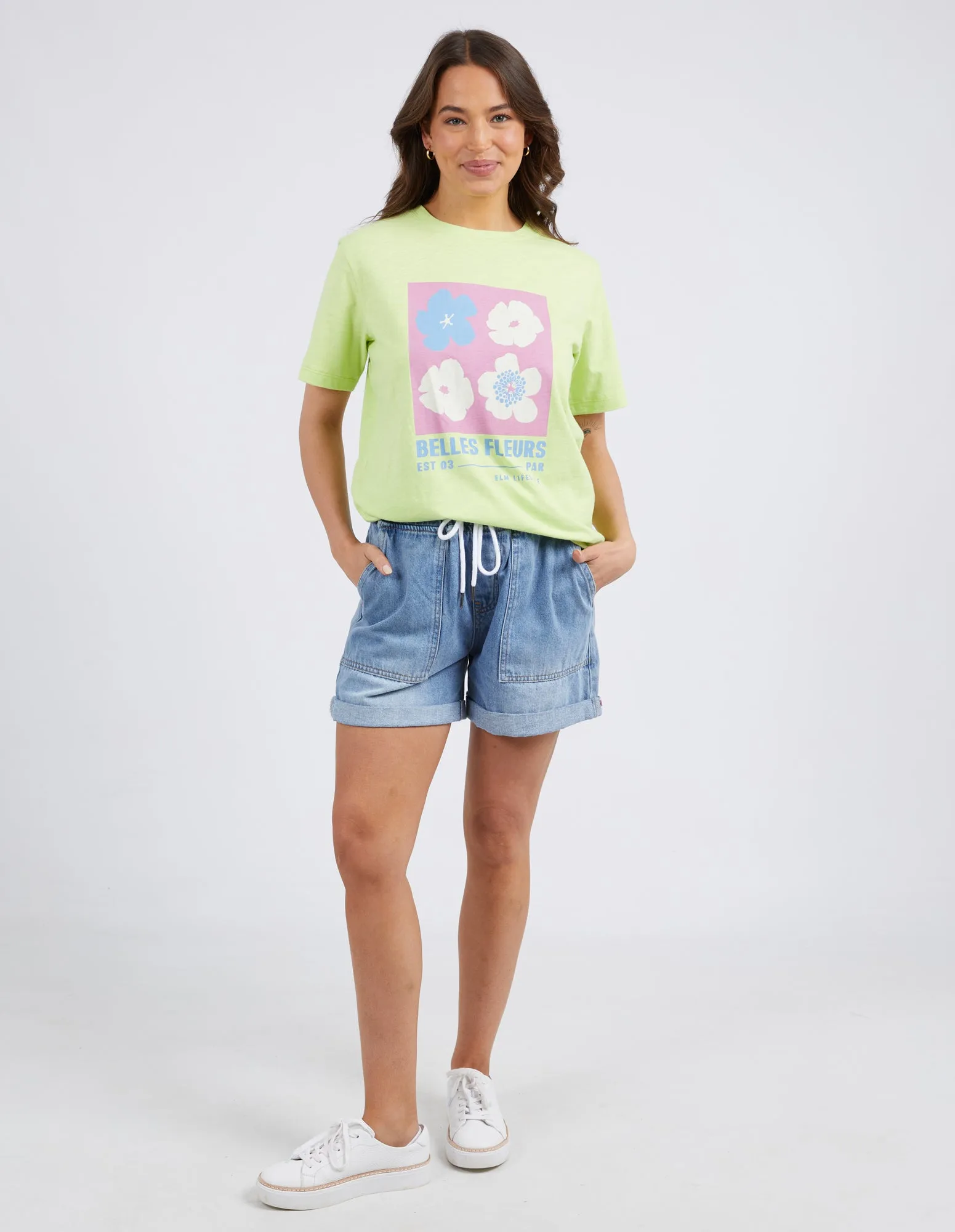 Belle Fleurs Tee Keylime