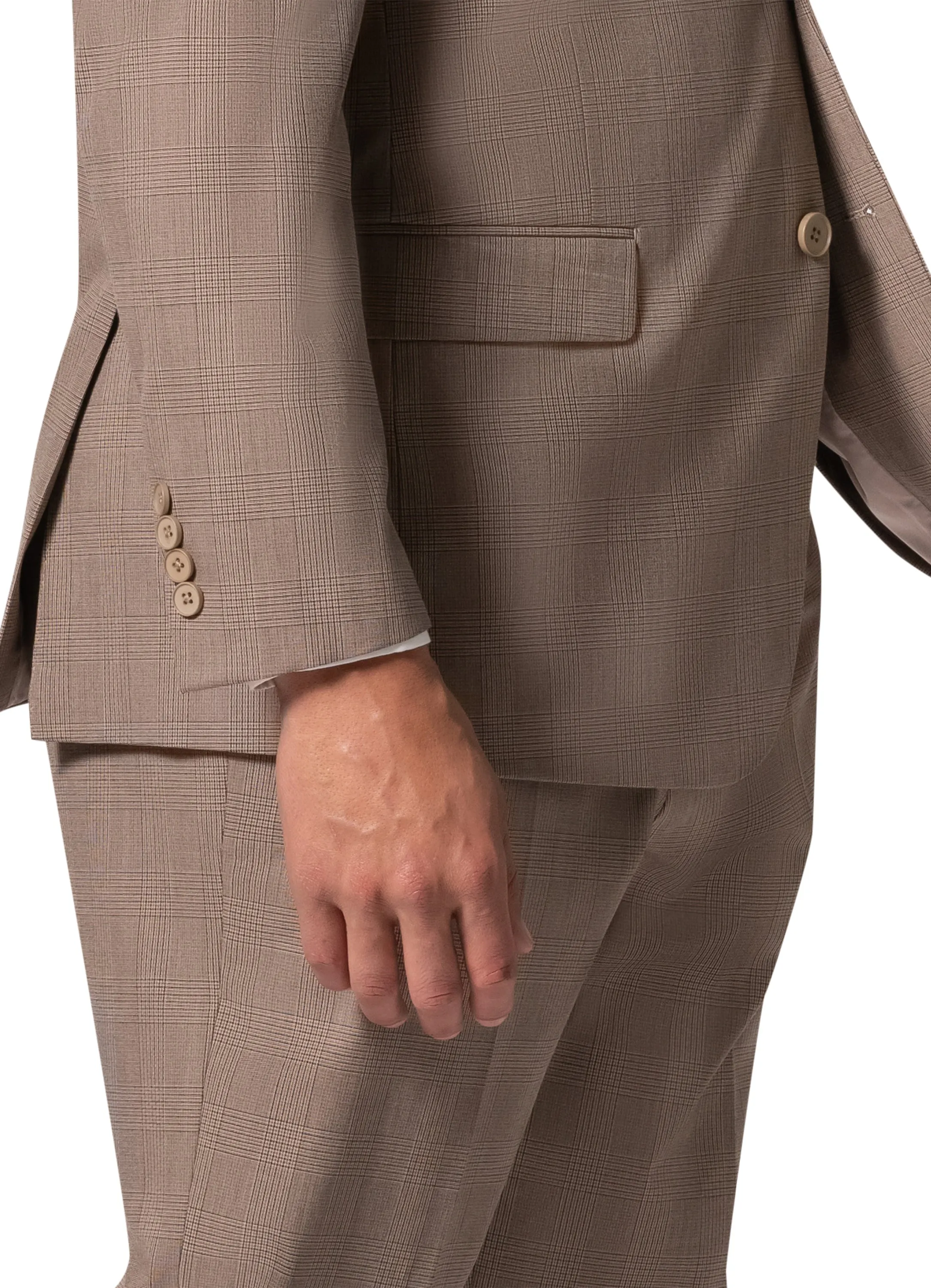 Berragamo BP04KE-07 3PC Notch Modern Suit - Tan