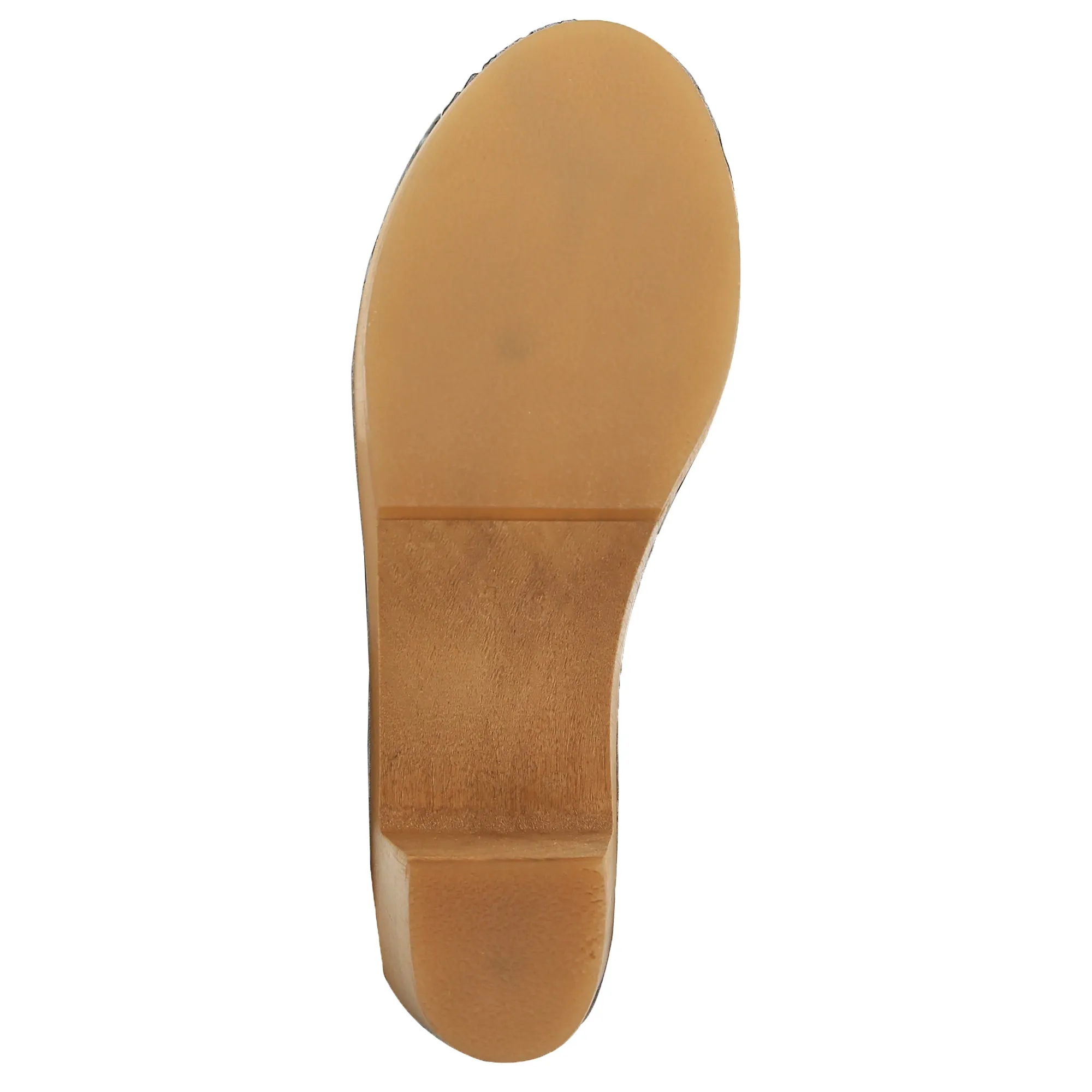 BJORK MARGARETA Swedish Wood Clog Sandals in Ivory Leather - CLOSEOUT