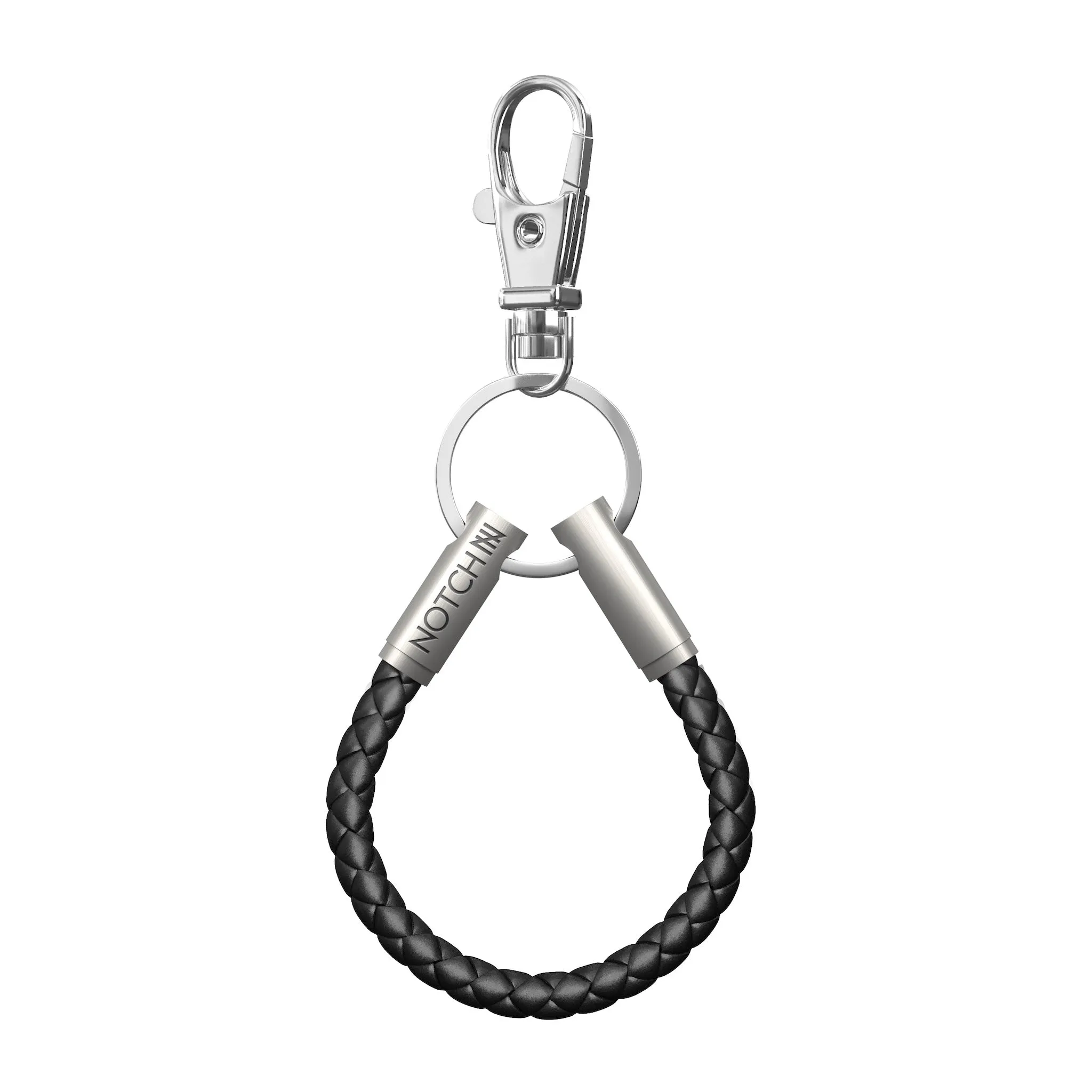Black Leather NOTCH Loop with stainless steel ends