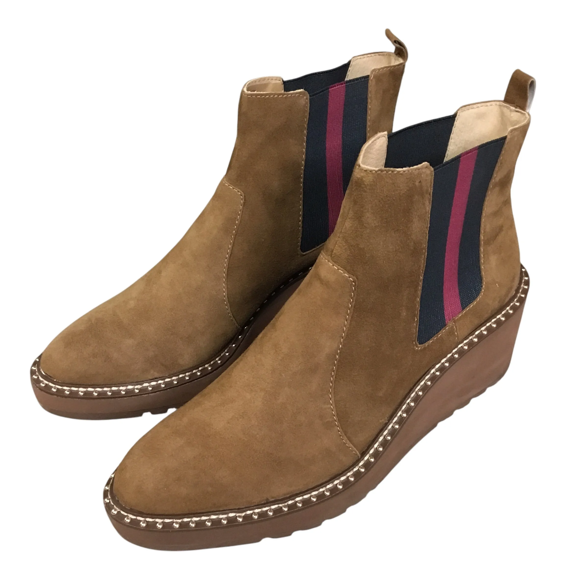 Boots Ankle Heels By Cmb In Brown, Size: 9.5