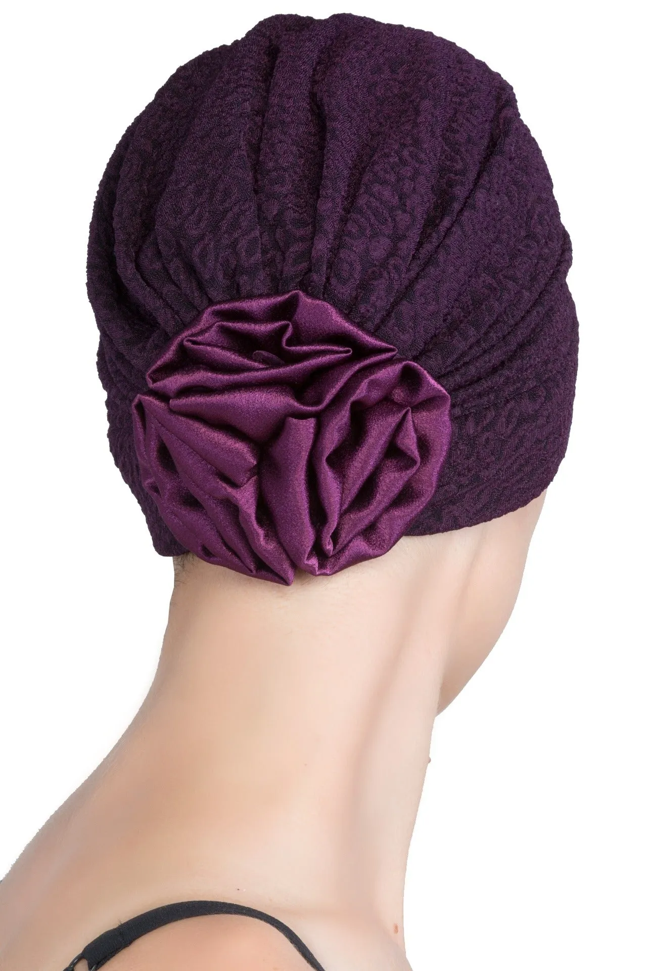 Brocade Headwear with Satin Rose