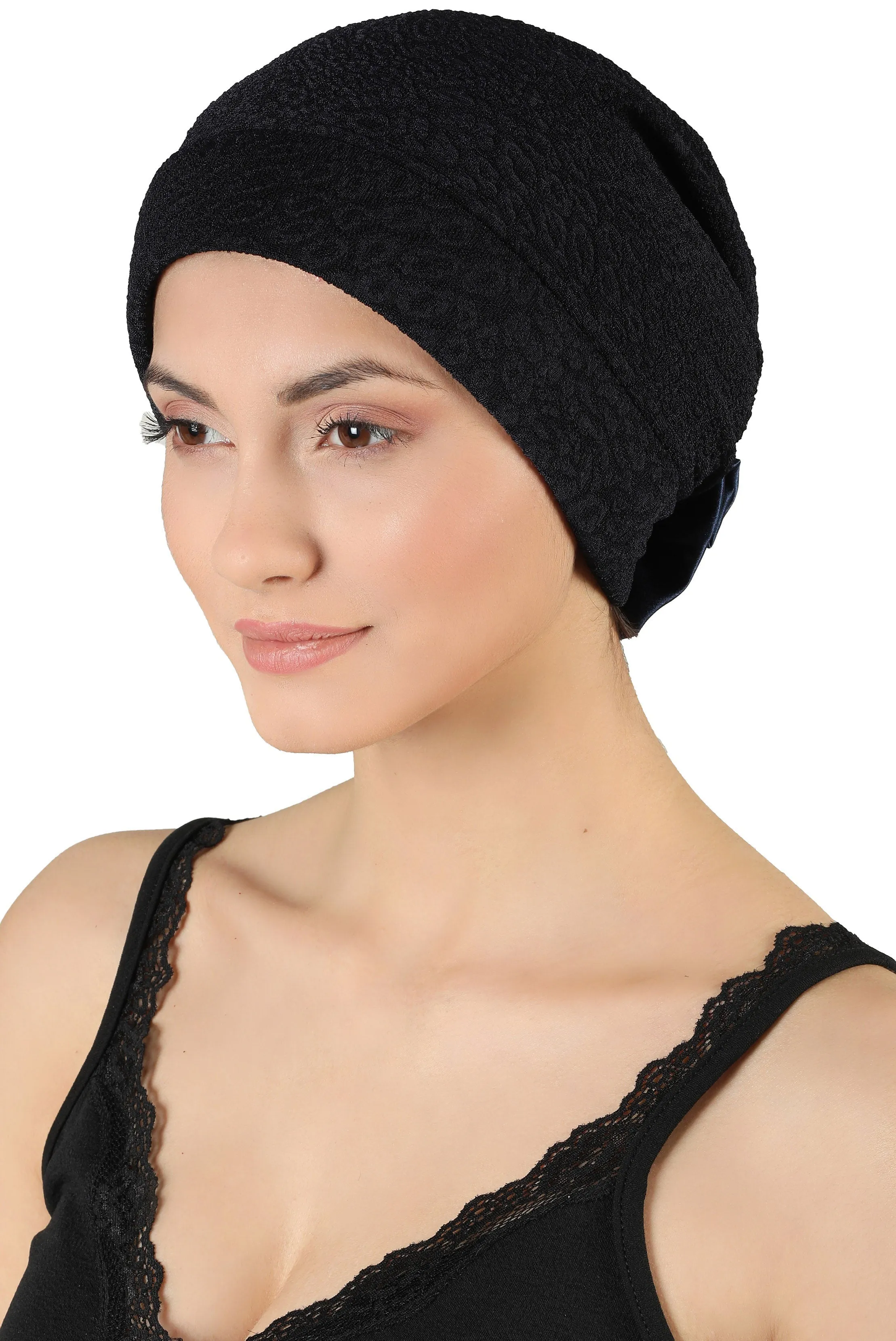 Brocade Headwear with Satin Rose