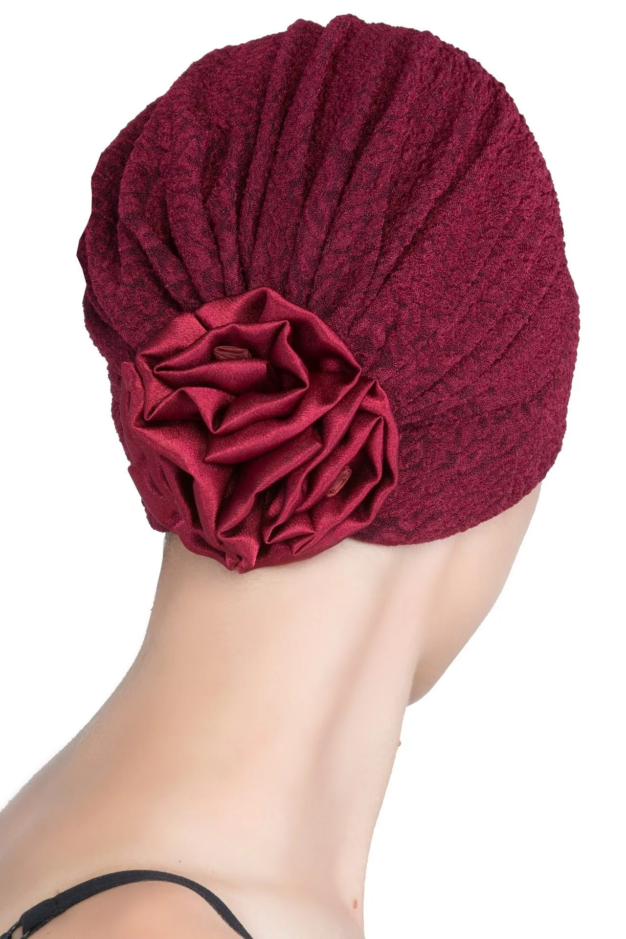 Brocade Headwear with Satin Rose