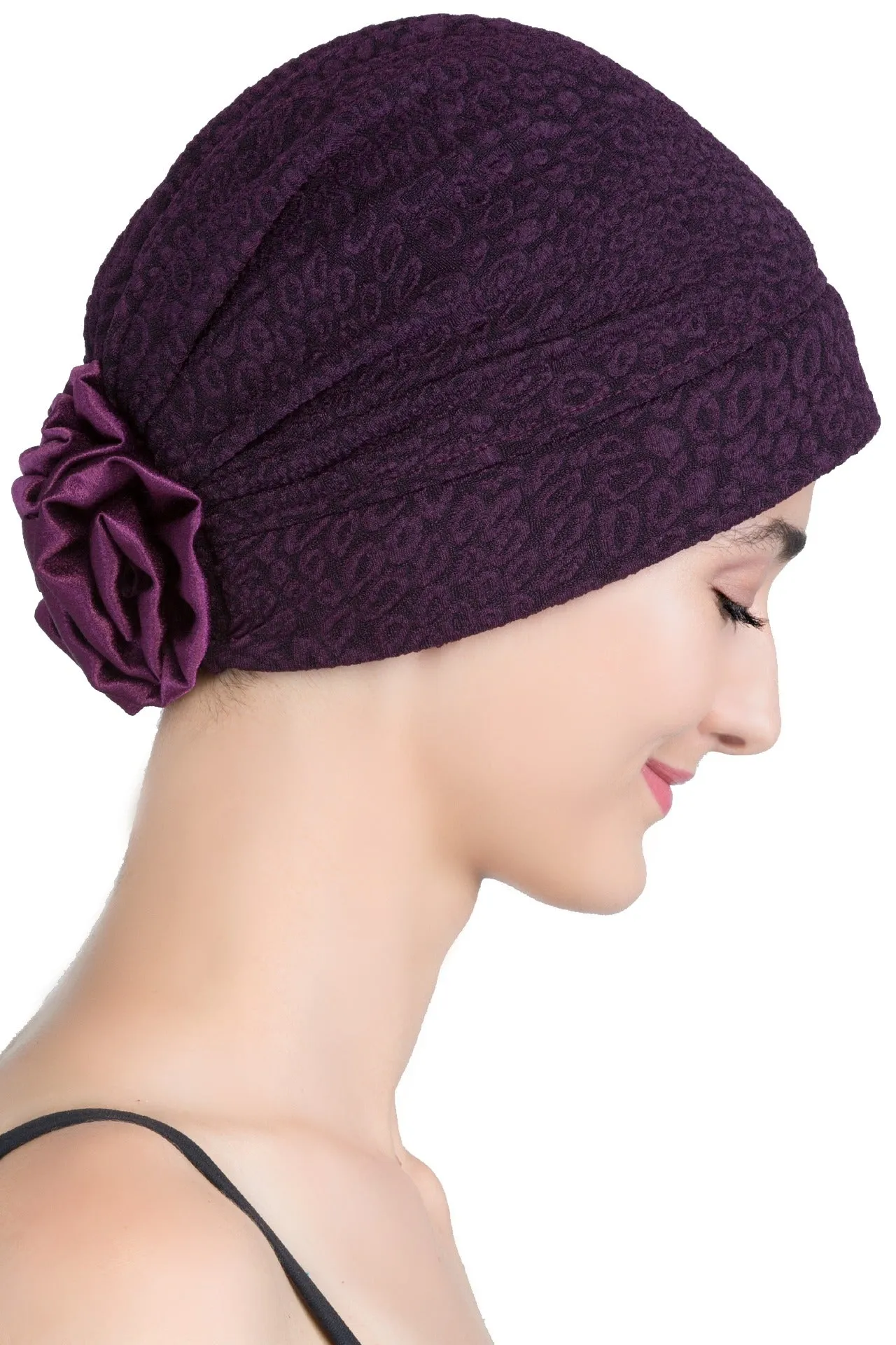 Brocade Headwear with Satin Rose