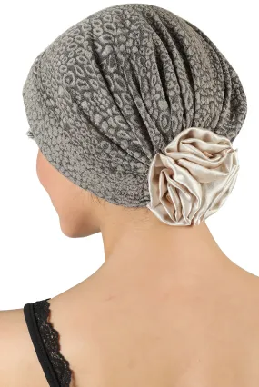 Brocade Headwear with Satin Rose