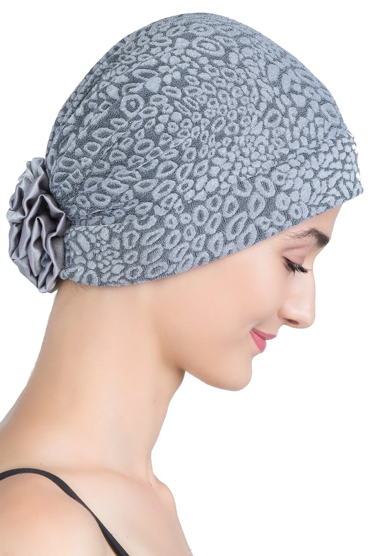 Brocade Headwear with Satin Rose