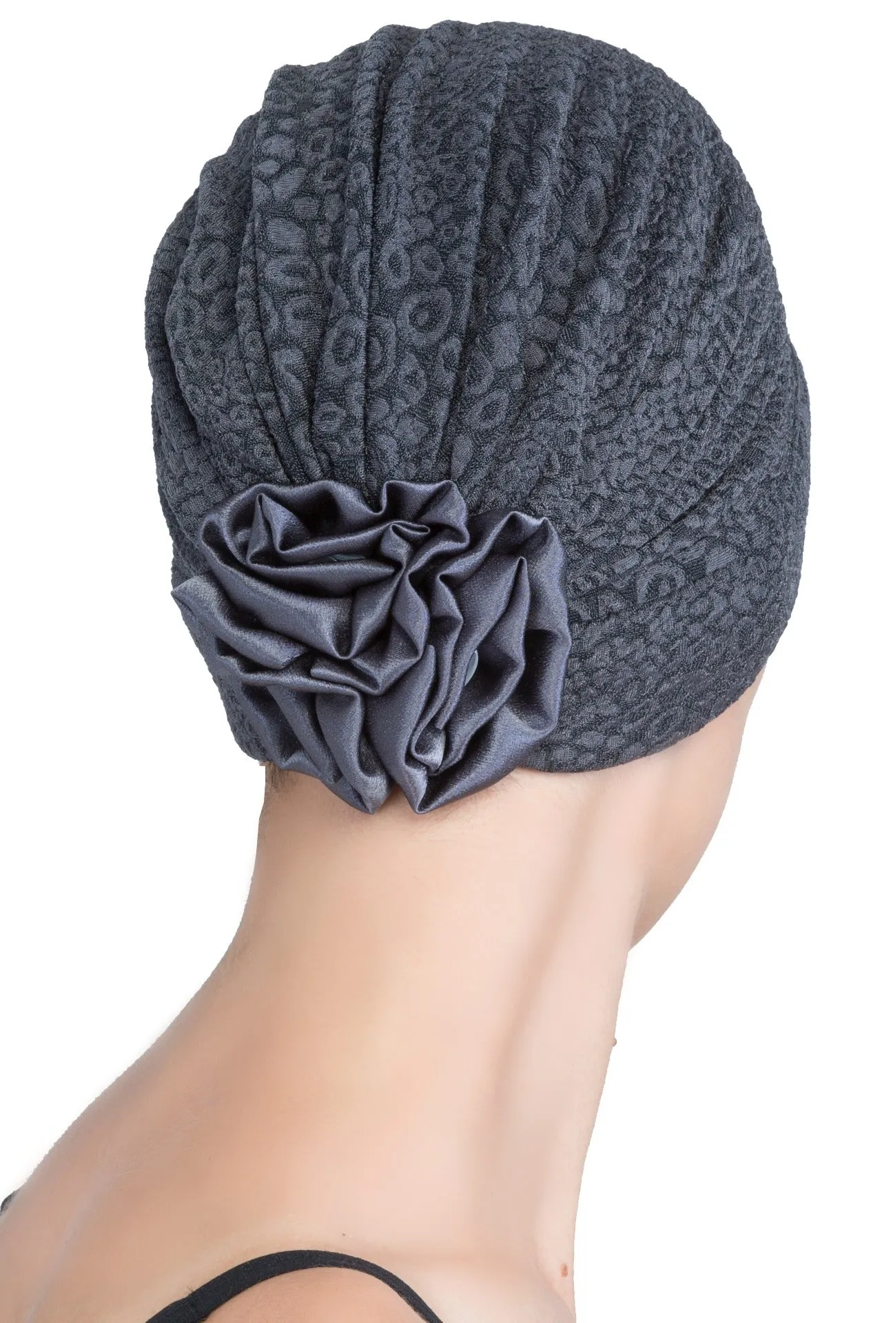 Brocade Headwear with Satin Rose