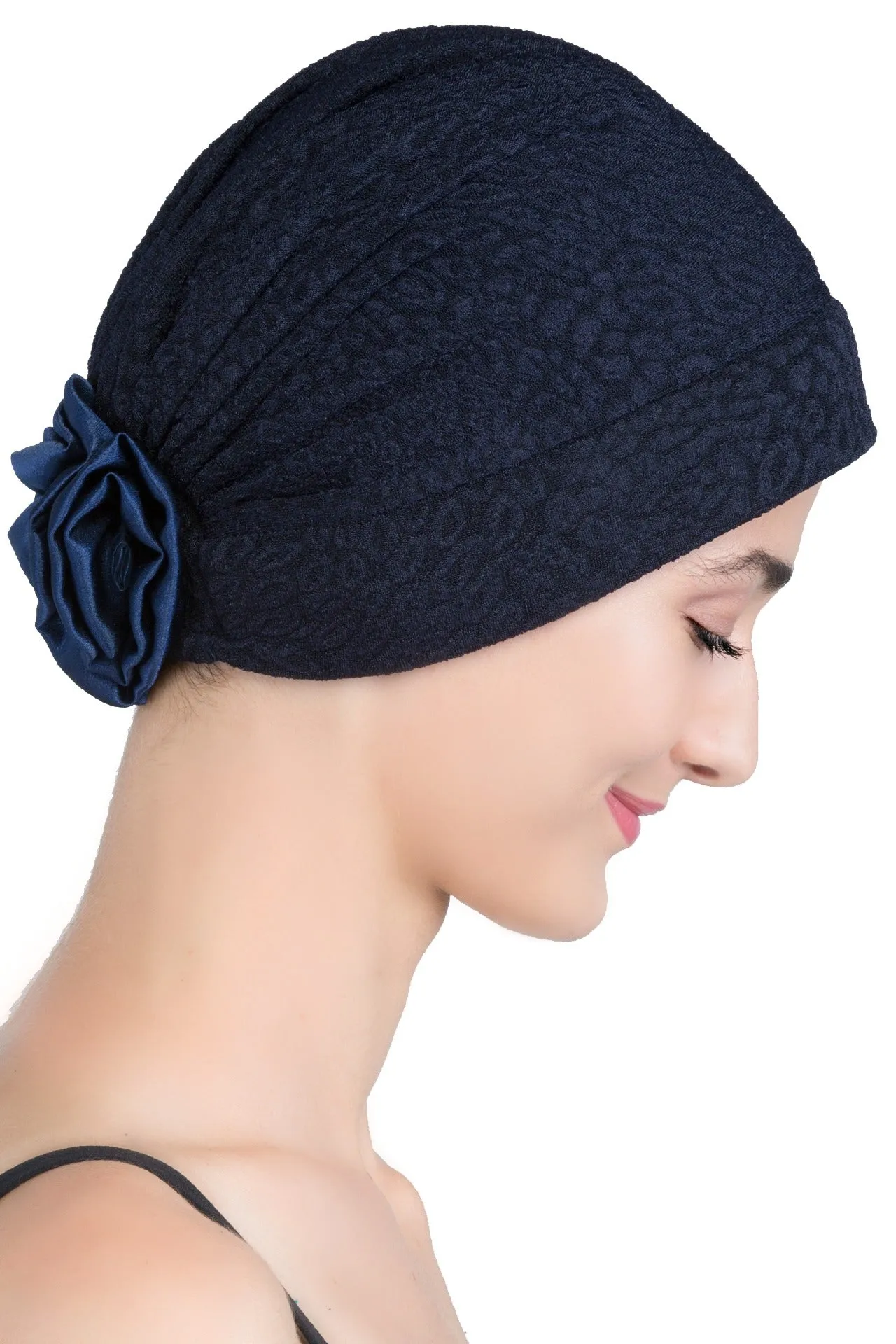 Brocade Headwear with Satin Rose