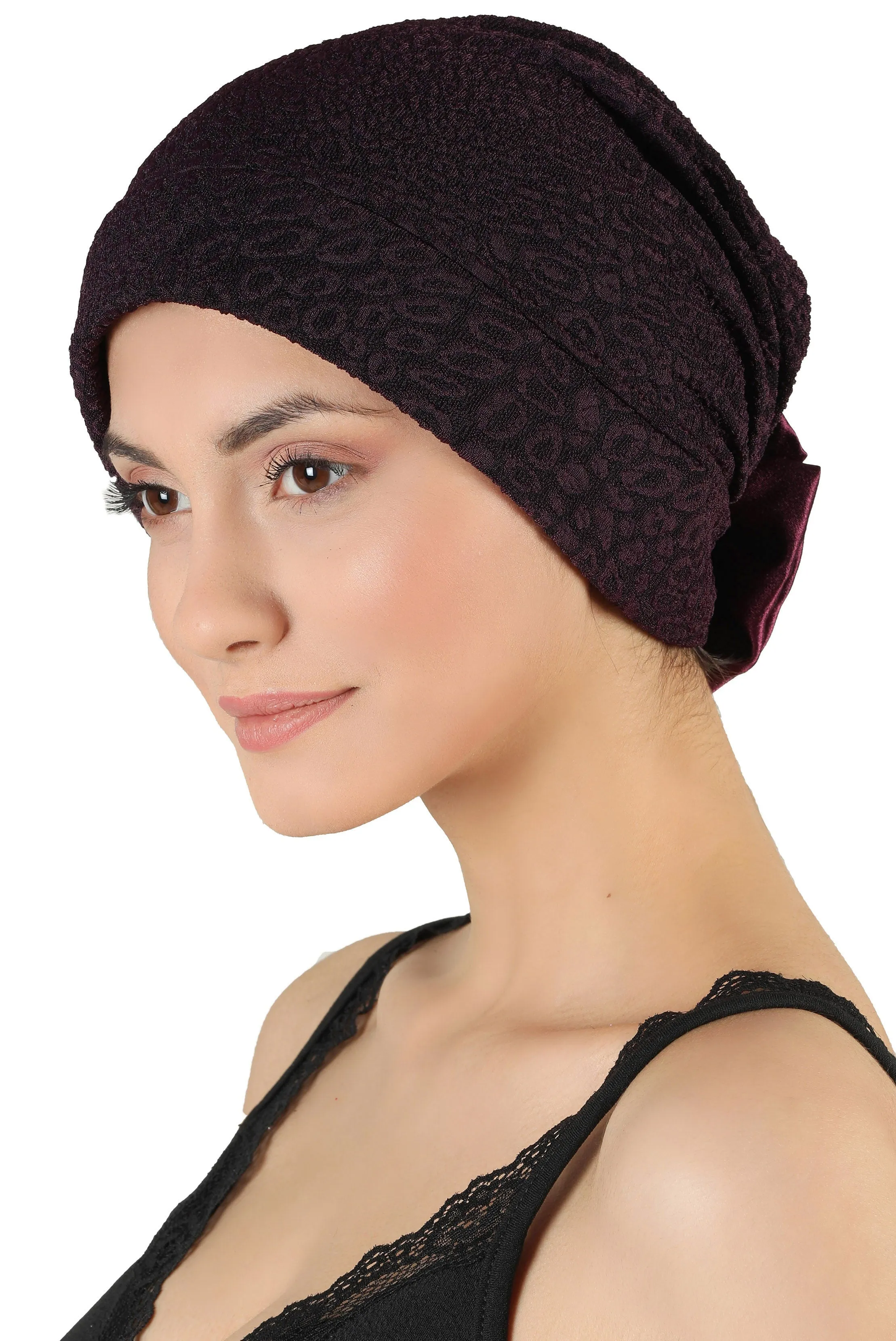 Brocade Headwear with Satin Rose
