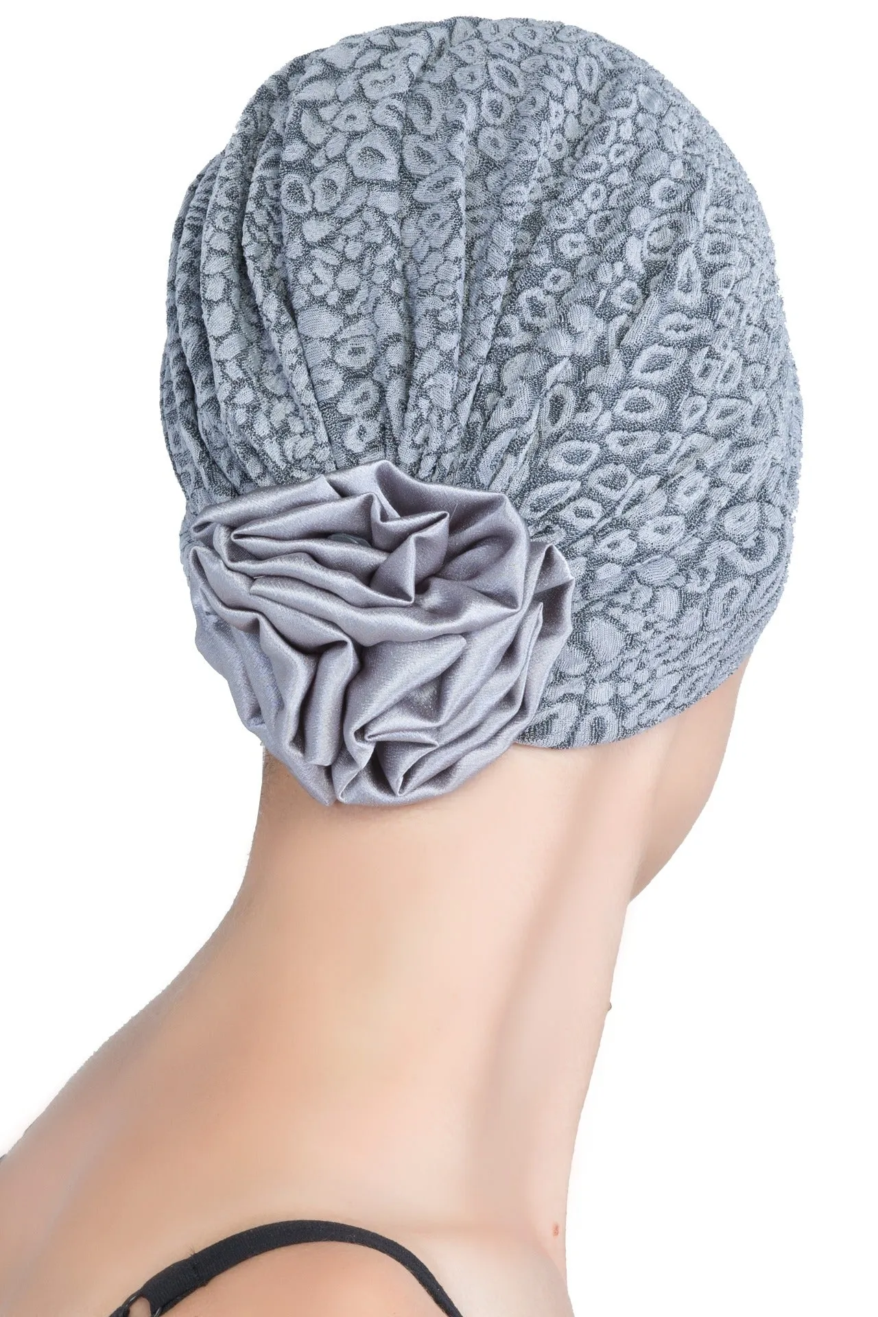 Brocade Headwear with Satin Rose