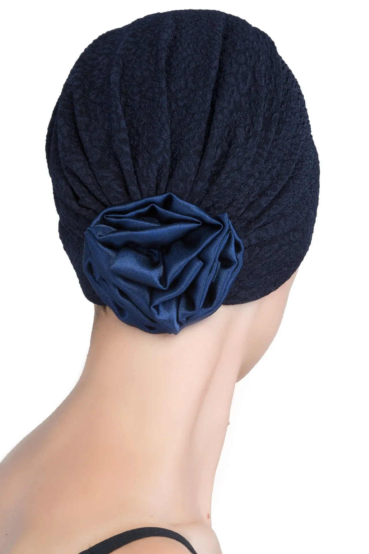 Brocade Headwear with Satin Rose