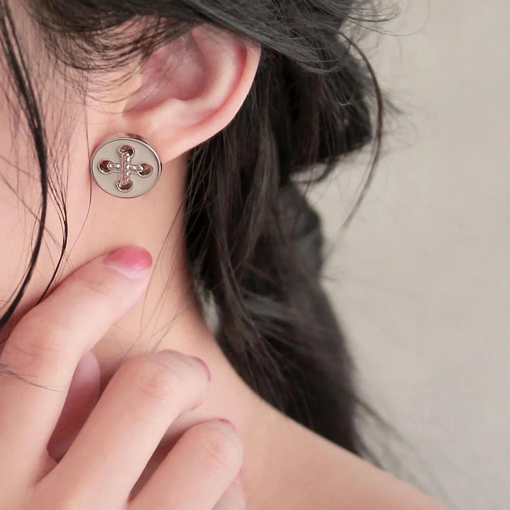 Button Stud Earrings