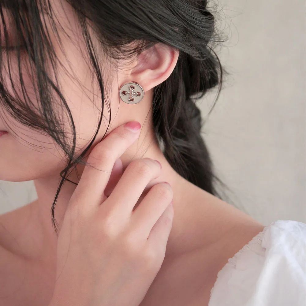 Button Stud Earrings