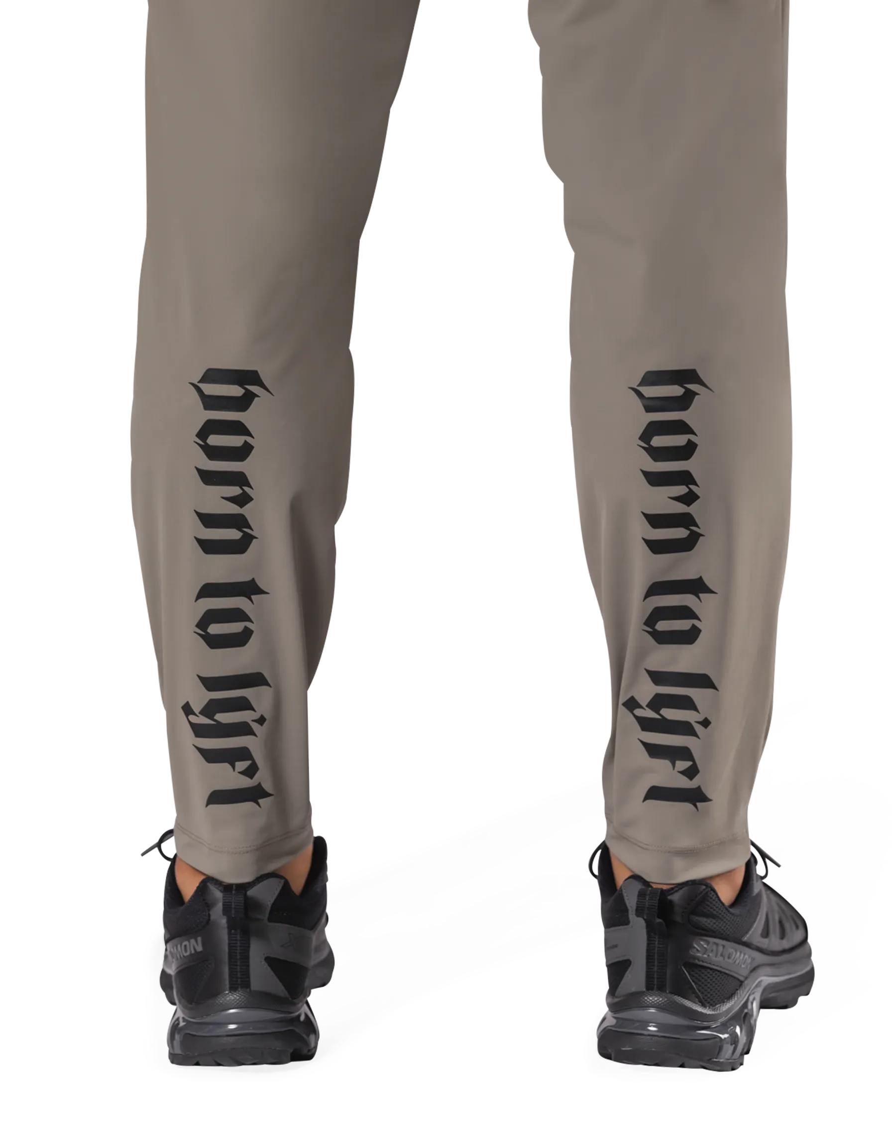 Calf Logo Stretch Slim Straight Pants - Beige