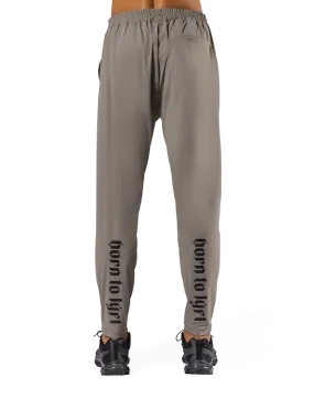 Calf Logo Stretch Slim Straight Pants - Beige