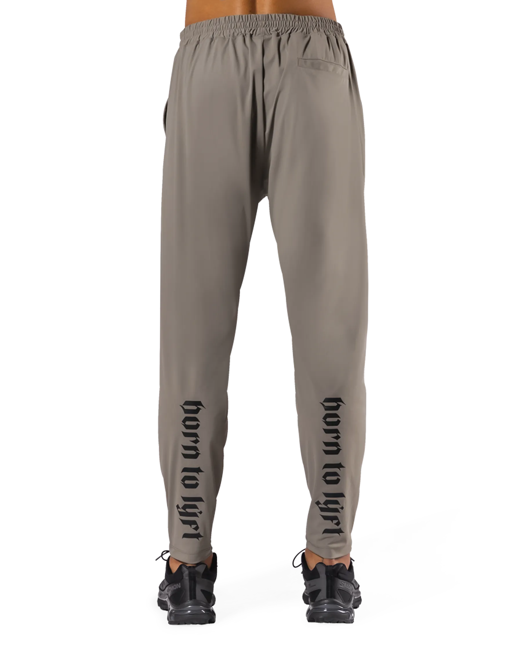 Calf Logo Stretch Slim Straight Pants - Beige